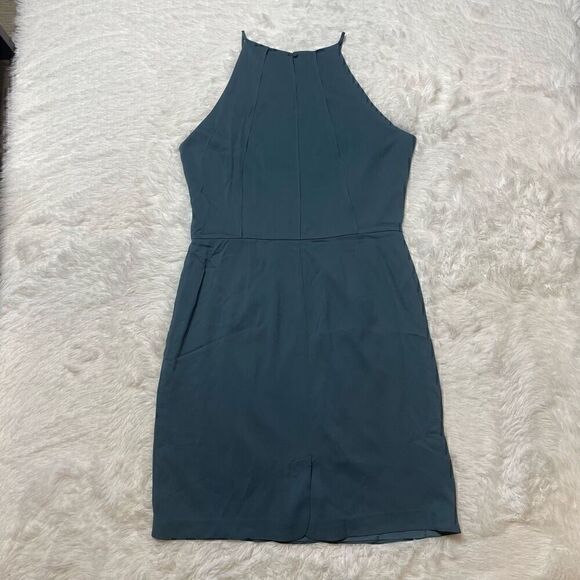 Ann Taylor Silk Blue Pleated Dress Formal Size 14 NWT MSRP $178 - Picture 10 of 11